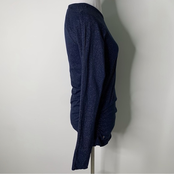 Athleta Women's Speedlight Glow Navy Sparkle Long Sleeve Top Size Small - Picture 3 of 11